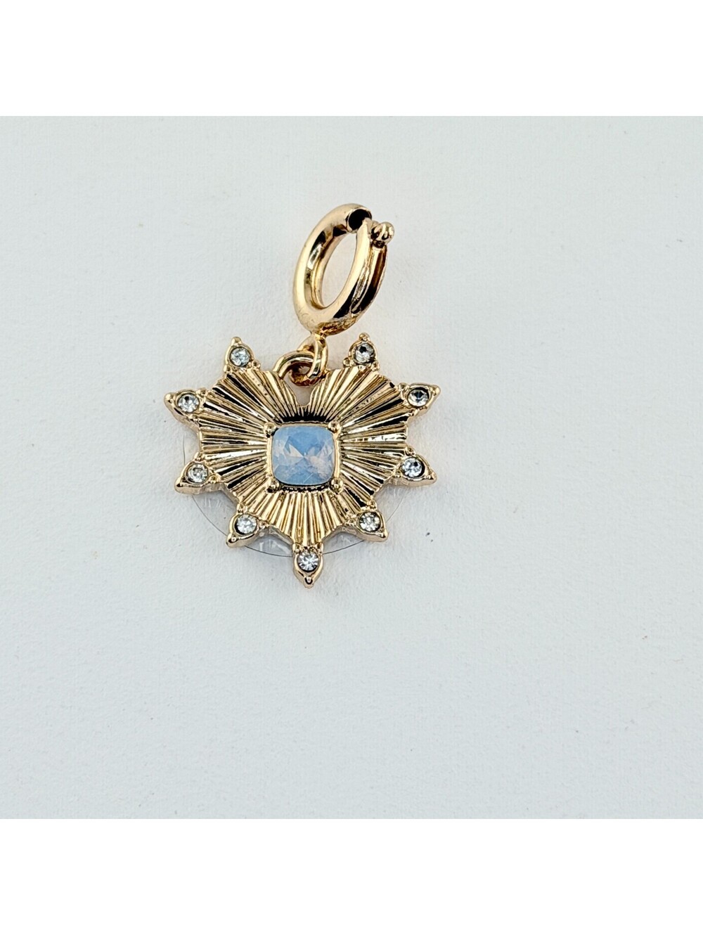 Bomb Party Charm - Blue Moonstone on Yellow Gold Plating Heart